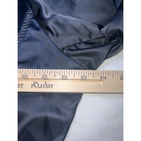 Fabletics x Demi Lovato Bomber Jacket Size Large Black Satin Tori Woven Active - Picture 9 of 16